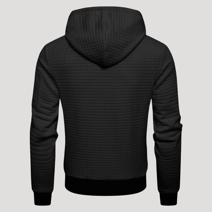 Men’s Waffle Knit Zip Hoodie Casual Lightweight Jacket