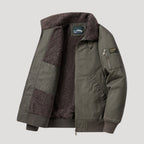 Men’s Fleece Bomber Jacket Zip Up Relaxed Fit Outerwear Coat