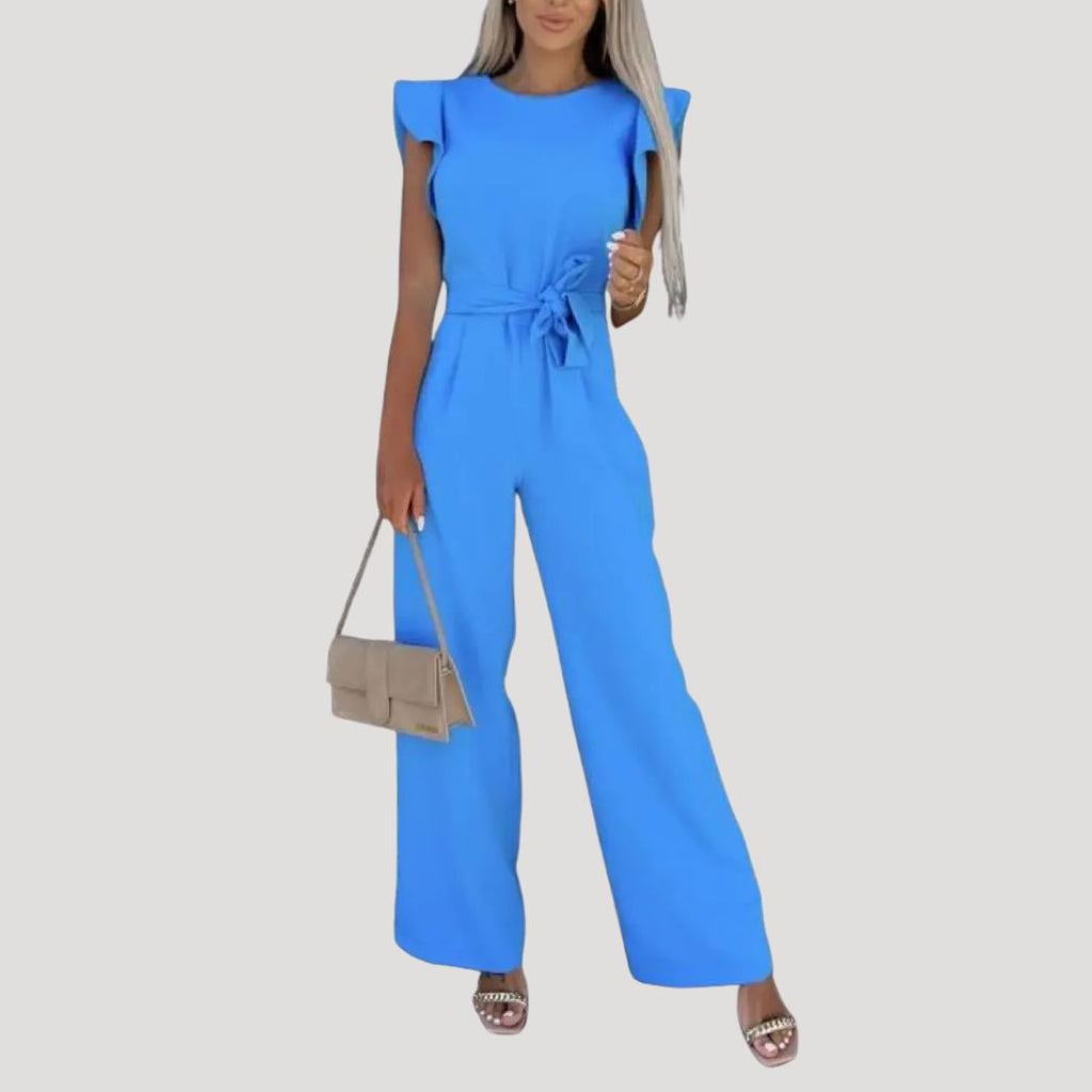 Women’s Wide Leg Off Shoulder Belted Jumpsuit Elegant Outfit