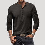 Men’s Long Sleeve Henley Shirt Casual Relaxed Fit Pullover