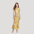 Women’s Summer Dress Floral Midi Sheer Embroidered Bodycon
