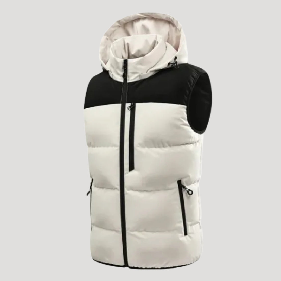 Men’s Puffer Vest Hooded Quilted Sleeveless Jacket