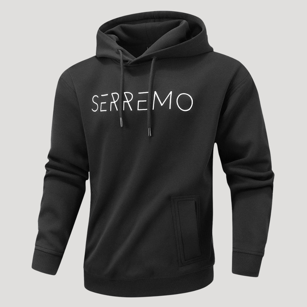 Men’s Black Graphic Pullover Hoodie Casual Streetwear Sweatshirt