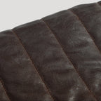 Men’s Brown Quilted Leather Jacket With Stand Collar