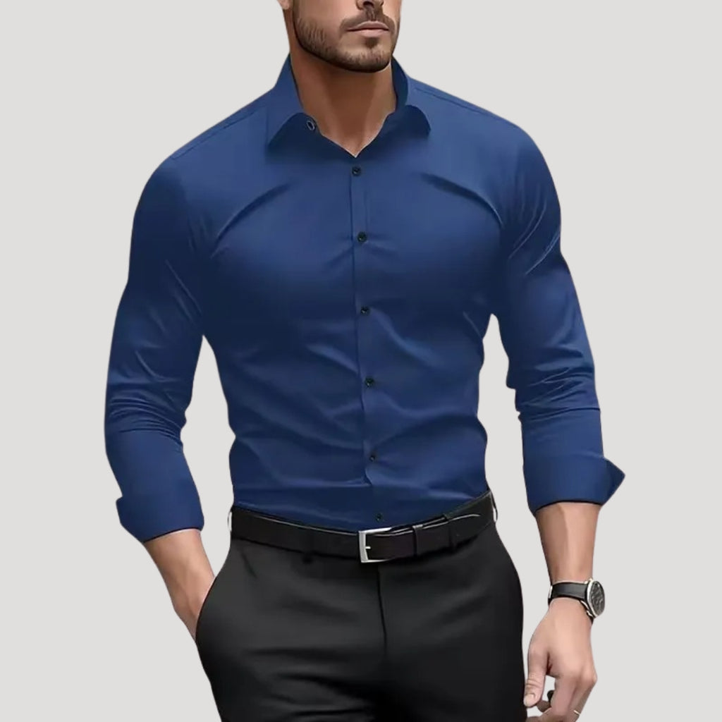 Men’s Slim Fit Dress Shirt Long Sleeve Stretch Button Up