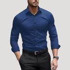 Men’s Slim Fit Dress Shirt Long Sleeve Stretch Button Up