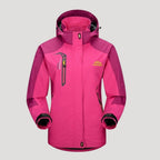 Women’s Hooded Waterproof Ski Jacket Outdoor Zip Outerwear