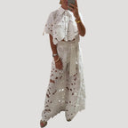 Women’s Lace Detail Two Piece Outfit Set Elegant Fit