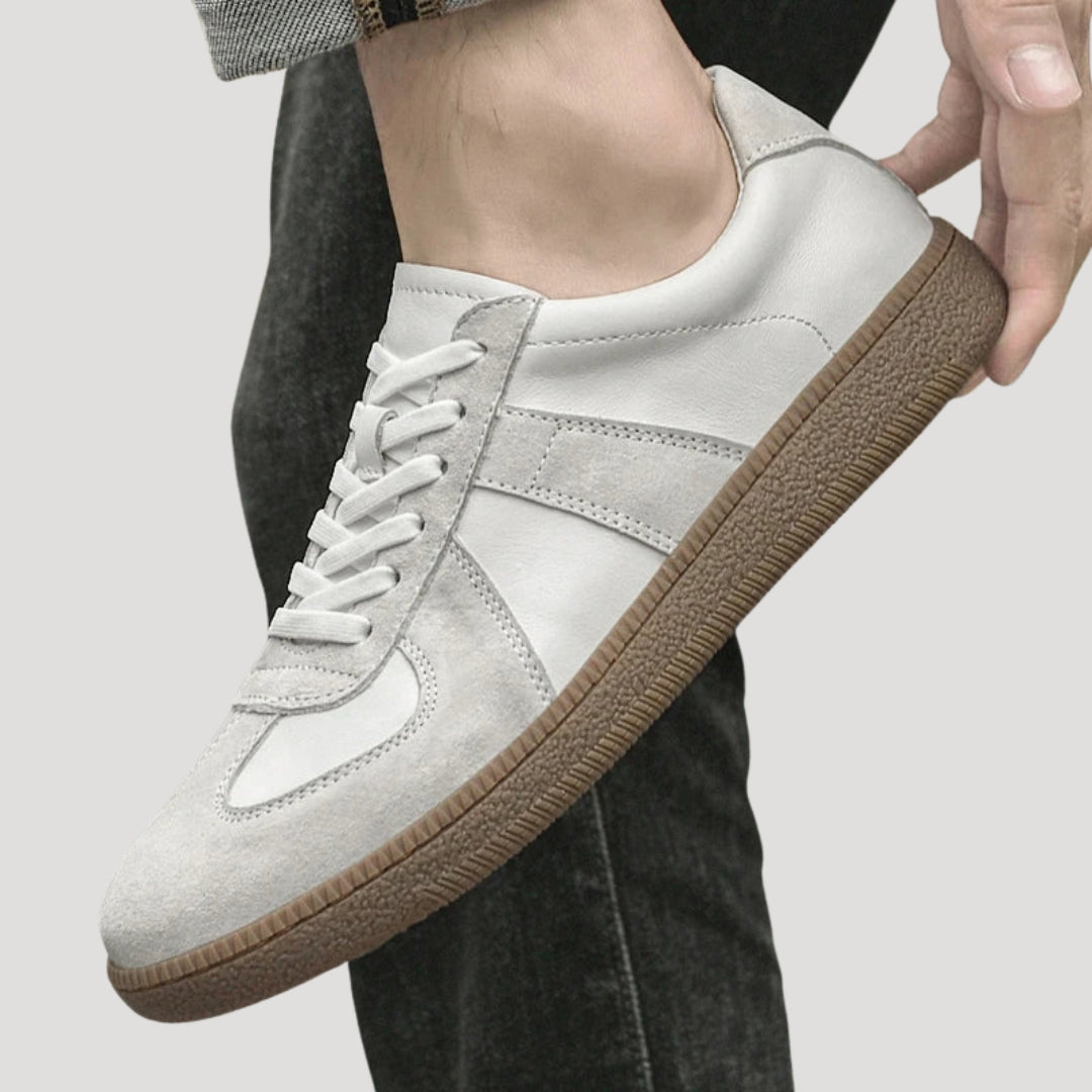 Men’s Suede Lace Up Sneakers Thick Sole Casual Shoes