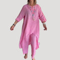 Women’s Linen Two Piece Lounge Set Relaxed Tunic Outfit