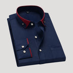 Men’s Contrast Collar Dress Shirt Button Up Formal Shirt