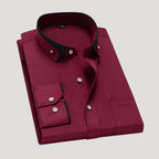 Men’s Contrast Collar Dress Shirt Button Up Formal Shirt