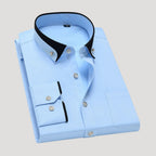 Men’s Contrast Collar Dress Shirt Button Up Formal Shirt