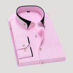 Men’s Contrast Collar Dress Shirt Button Up Formal Shirt