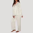 Women’s Satin Pajama Set Button Up Long Sleeve Sleepwear