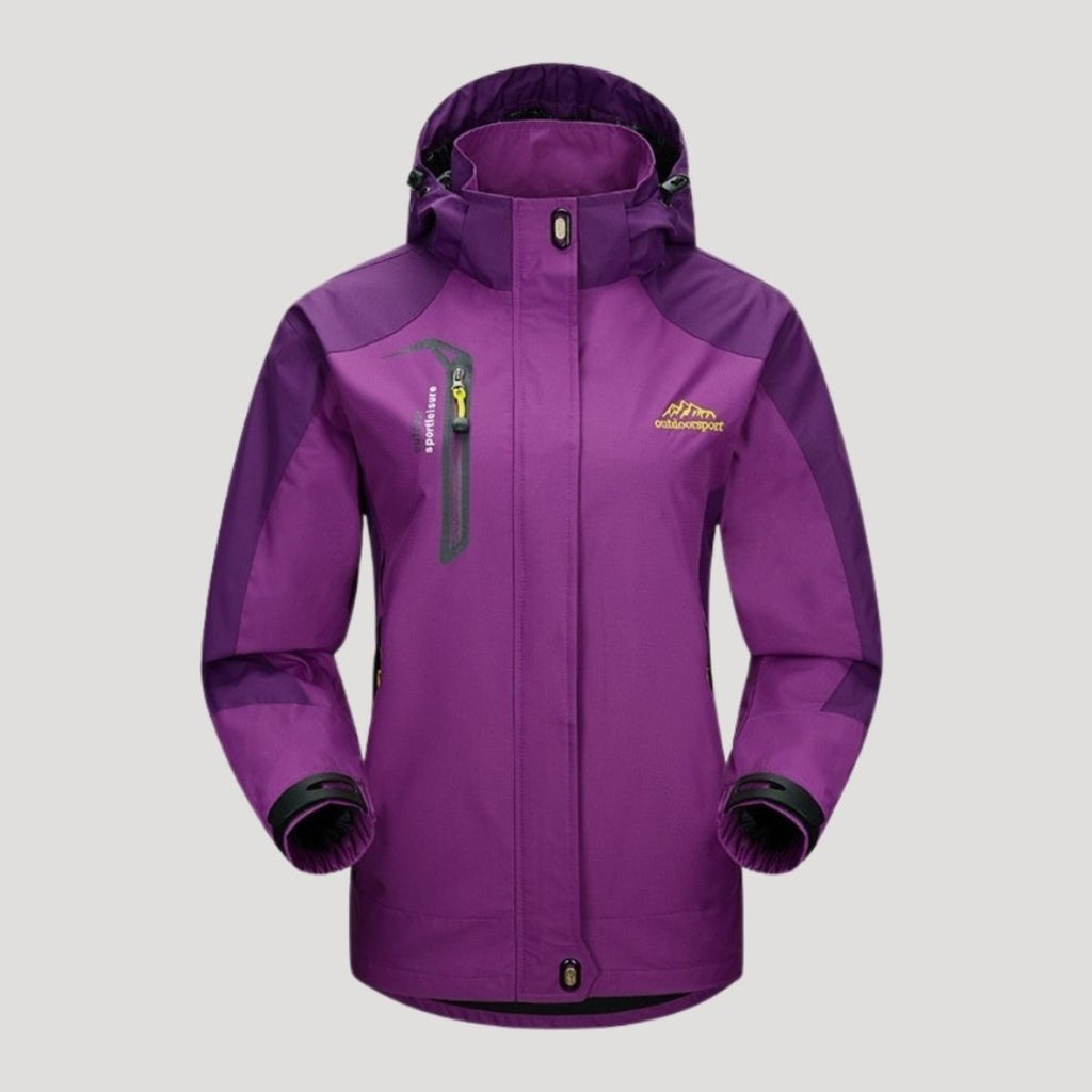 Women’s Hooded Waterproof Ski Jacket Outdoor Zip Outerwear