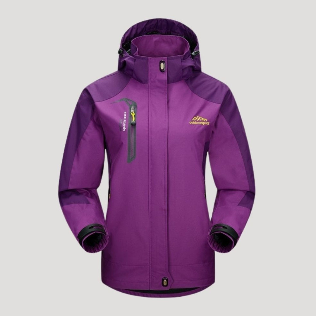 Women’s Hooded Waterproof Ski Jacket Outdoor Zip Outerwear