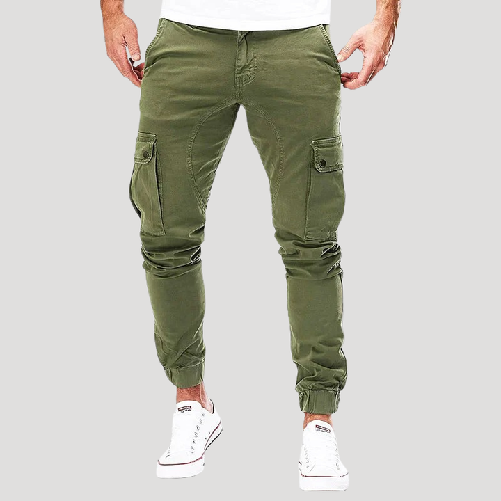 Pánske Cargo Nohavice Jogger Kapsáčové Elastické Úzke