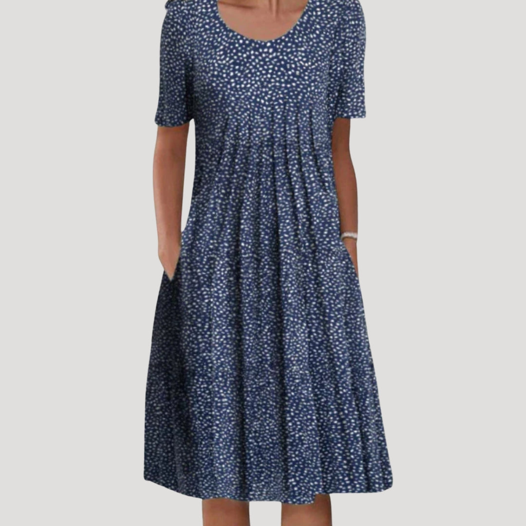 Women’s Summer Dress Floral Midi Casual Short Sleeve