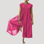 Women’s Linen Maxi Dress Relaxed Fit Flowing Casual Dress
