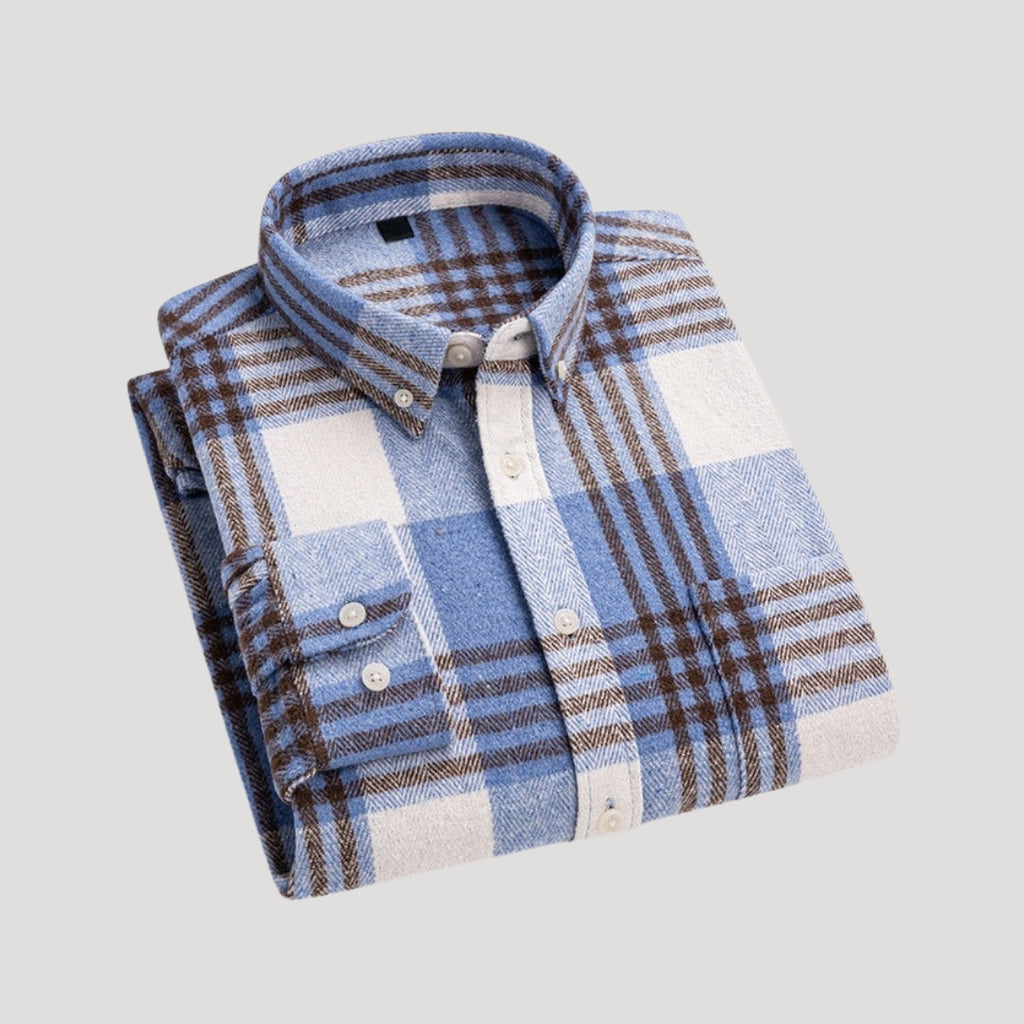 Men’s Plaid Flannel Overshirt Button Front Shacket