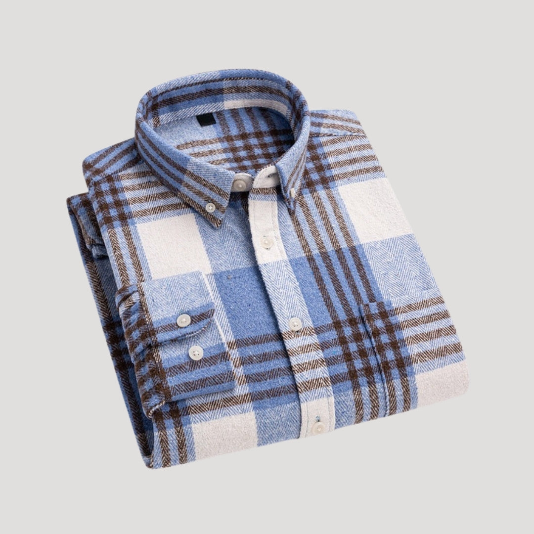 Men’s Plaid Flannel Overshirt Button Front Shacket