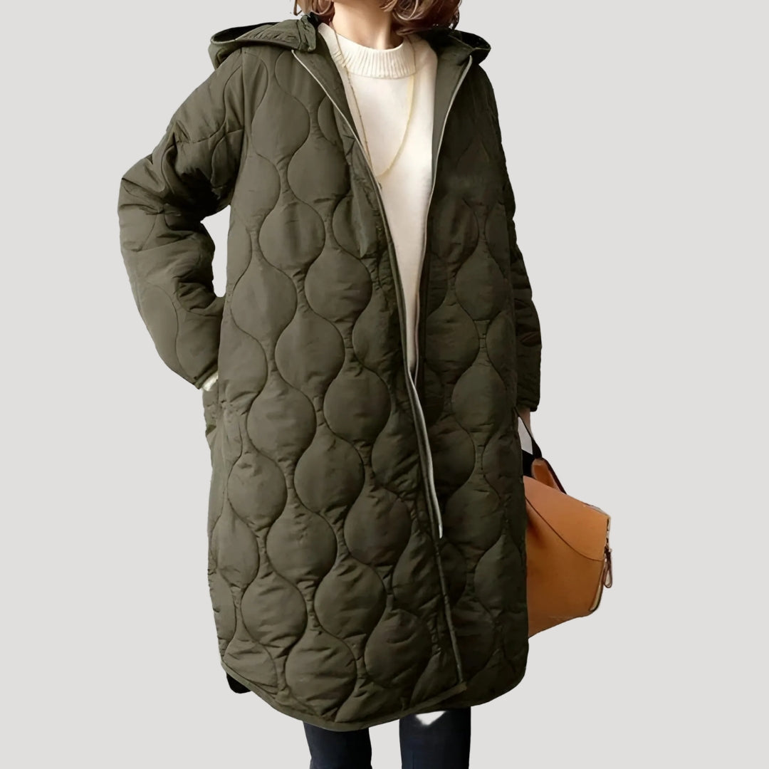 Women’s Hooded Quilted Long Puffer Parka Coat Outerwear