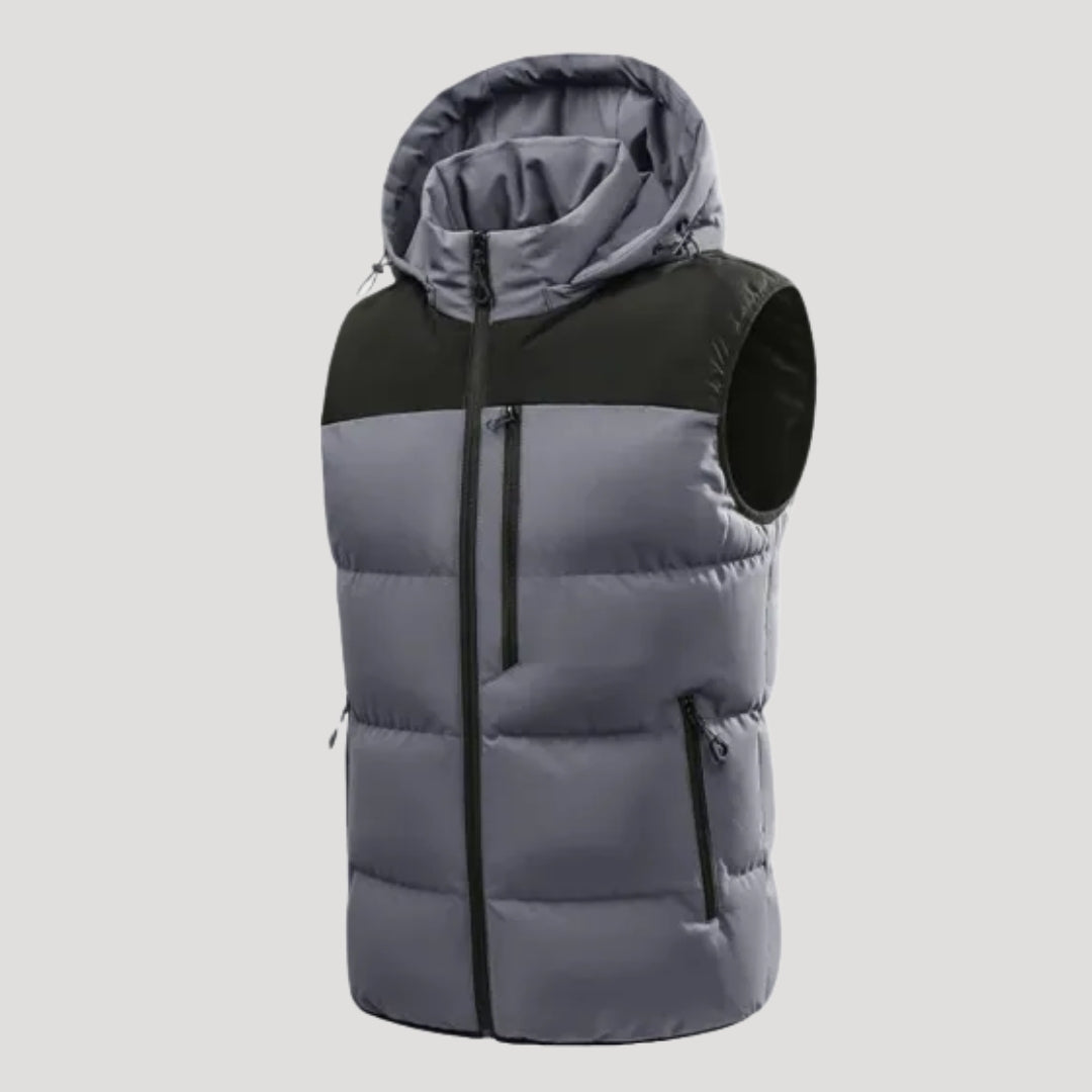Men’s Puffer Vest Hooded Quilted Sleeveless Jacket