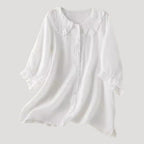 Women’s Ruffle Collar Long Sleeve Blouse Loose Fit Top