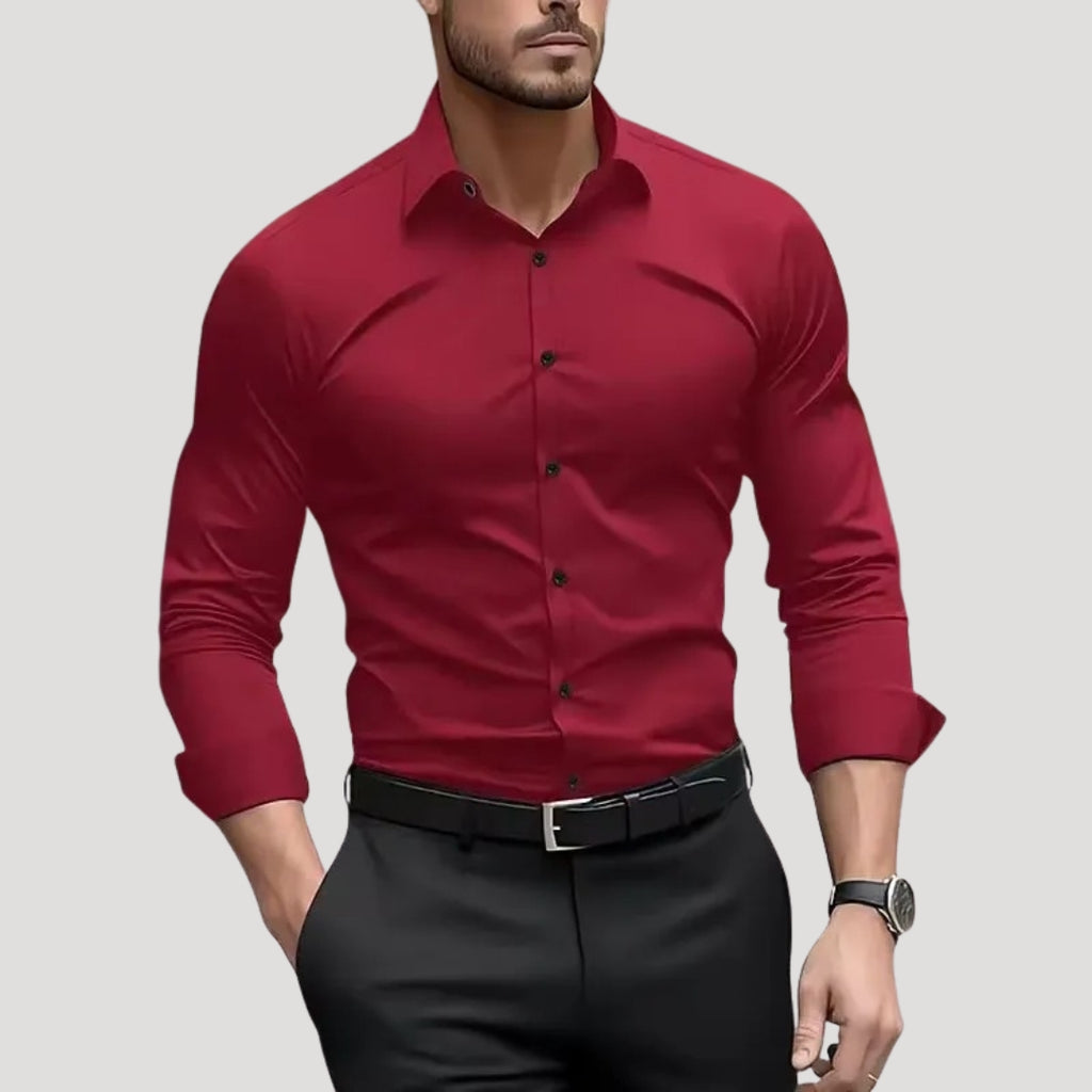 Men’s Slim Fit Dress Shirt Long Sleeve Stretch Button Up