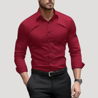 Men’s Slim Fit Dress Shirt Long Sleeve Stretch Button Up