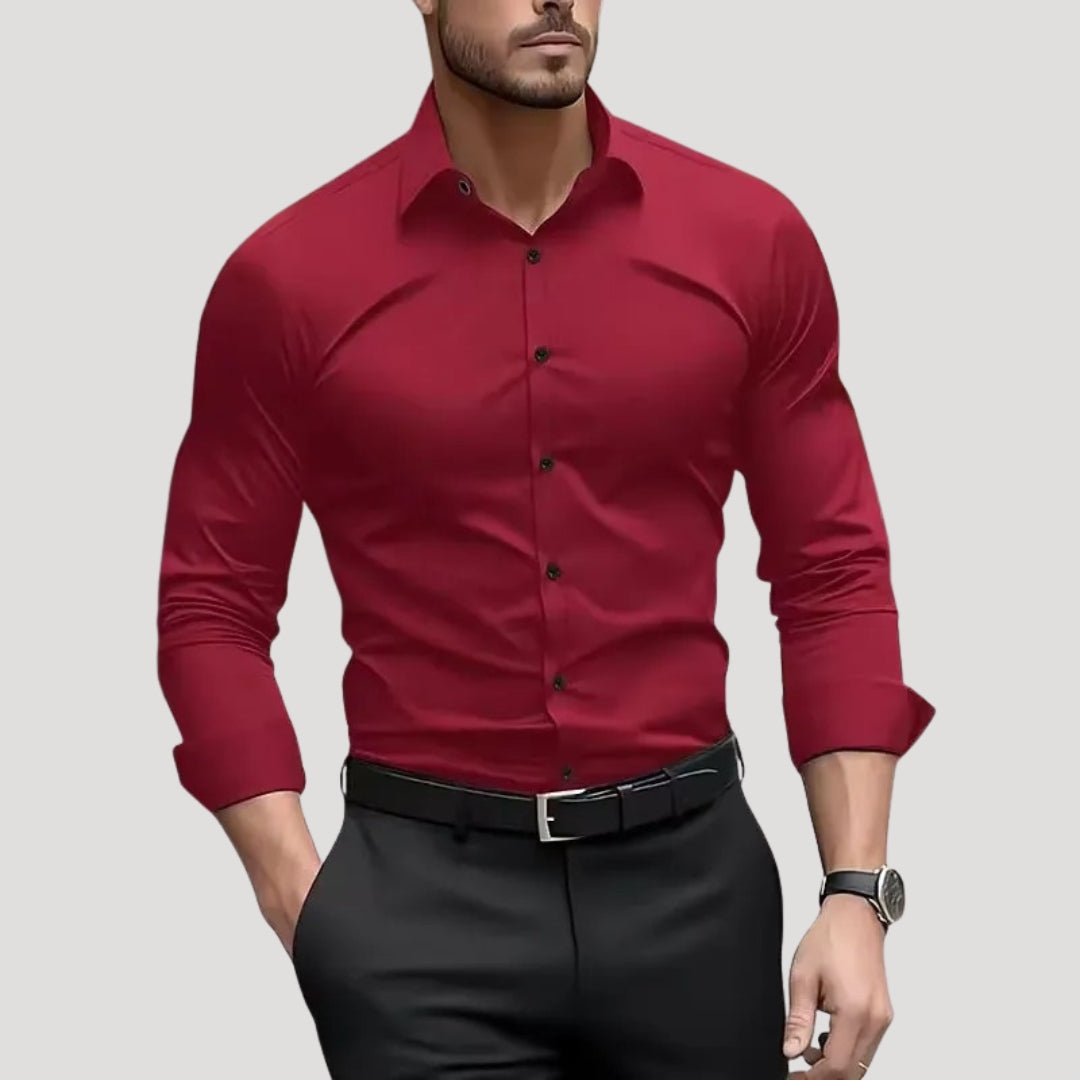 Men’s Slim Fit Dress Shirt Long Sleeve Stretch Button Up