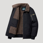 Men’s Fleece Bomber Jacket Zip Up Relaxed Fit Outerwear Coat