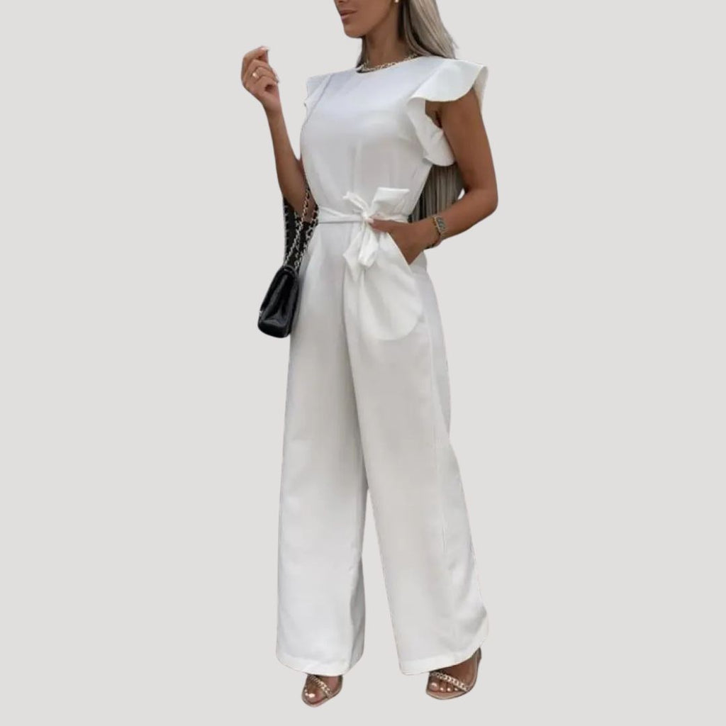 Women’s Wide Leg Off Shoulder Belted Jumpsuit Elegant Outfit
