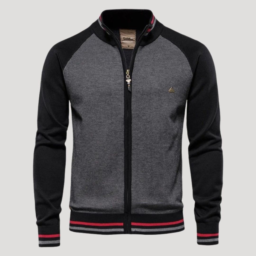 Men’s Knit Bomber Jacket Zip Up Casual Outerwear