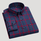 Mens Dress Shirt Long Sleeve Button Down Plaid Casual