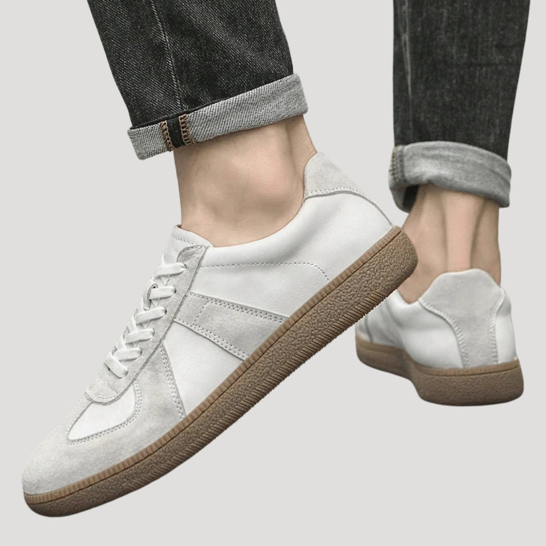 Men’s Suede Lace Up Sneakers Thick Sole Casual Shoes