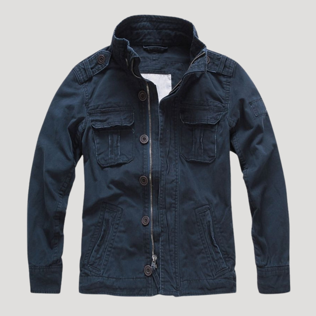 Men’s Hooded Bomber Jacket Zip Up Utility Outerwear Coat