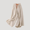 Women’s Linen Pants Wide Leg Drawstring Elastic Waist