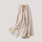 Women’s Linen Pants Wide Leg Drawstring Elastic Waist