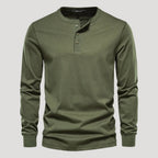 Men’s Long Sleeve Henley Shirt Casual Slim Fit Pullover Top