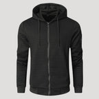 Men’s Waffle Knit Zip Hoodie Casual Lightweight Jacket