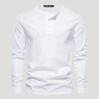 Men’s Long Sleeve Henley Shirt Casual Slim Fit Pullover Top