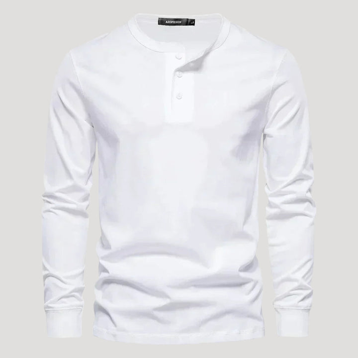 Men’s Long Sleeve Henley Shirt Casual Slim Fit Pullover Top