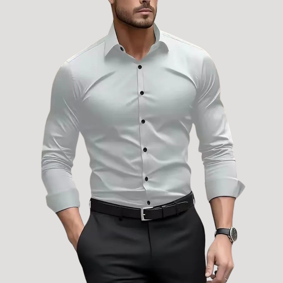 Men’s Slim Fit Dress Shirt Long Sleeve Stretch Button Up