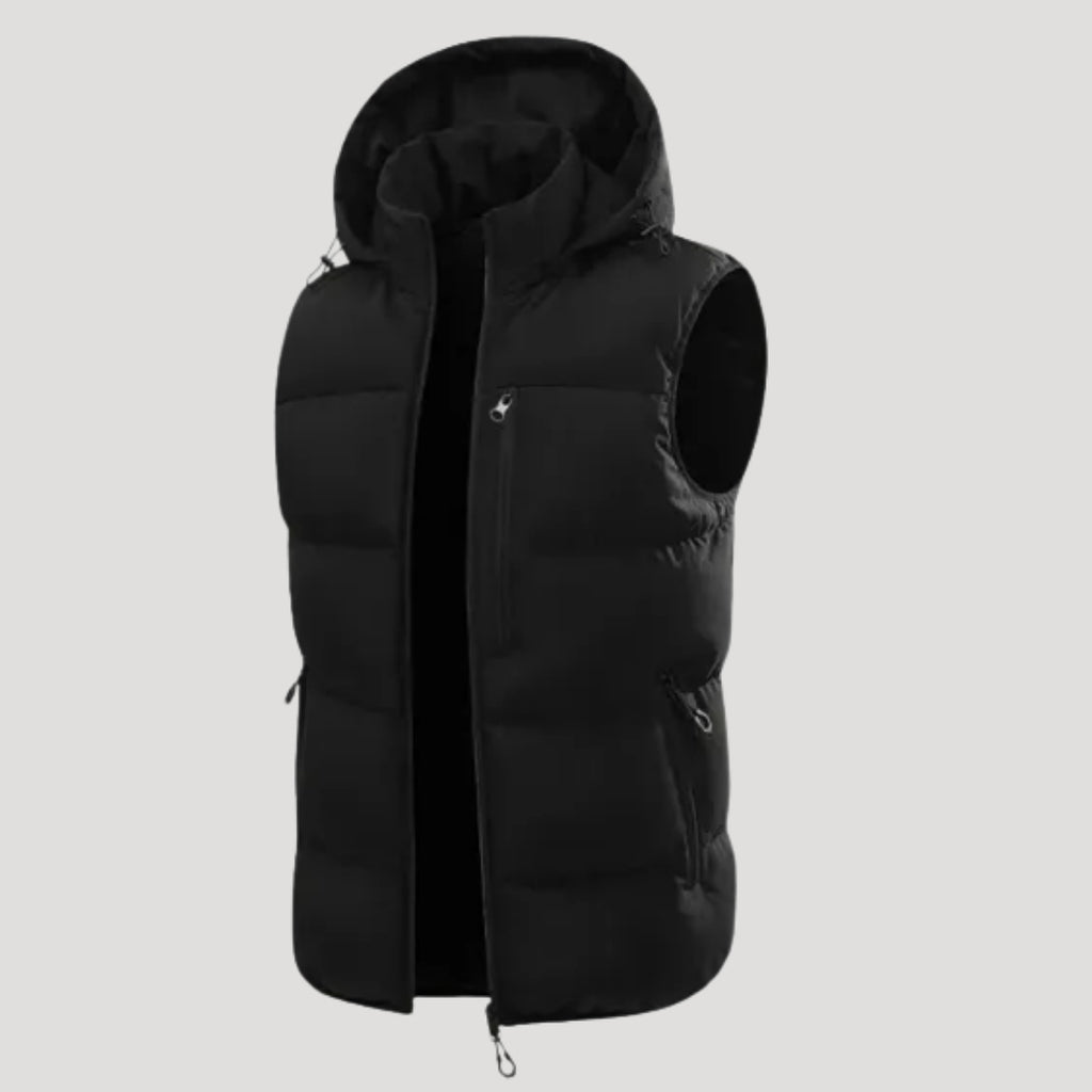 Men’s Puffer Vest Hooded Quilted Sleeveless Jacket
