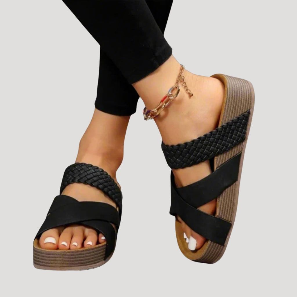 Women’s Sandals Platform Slide Strap Braided Casual