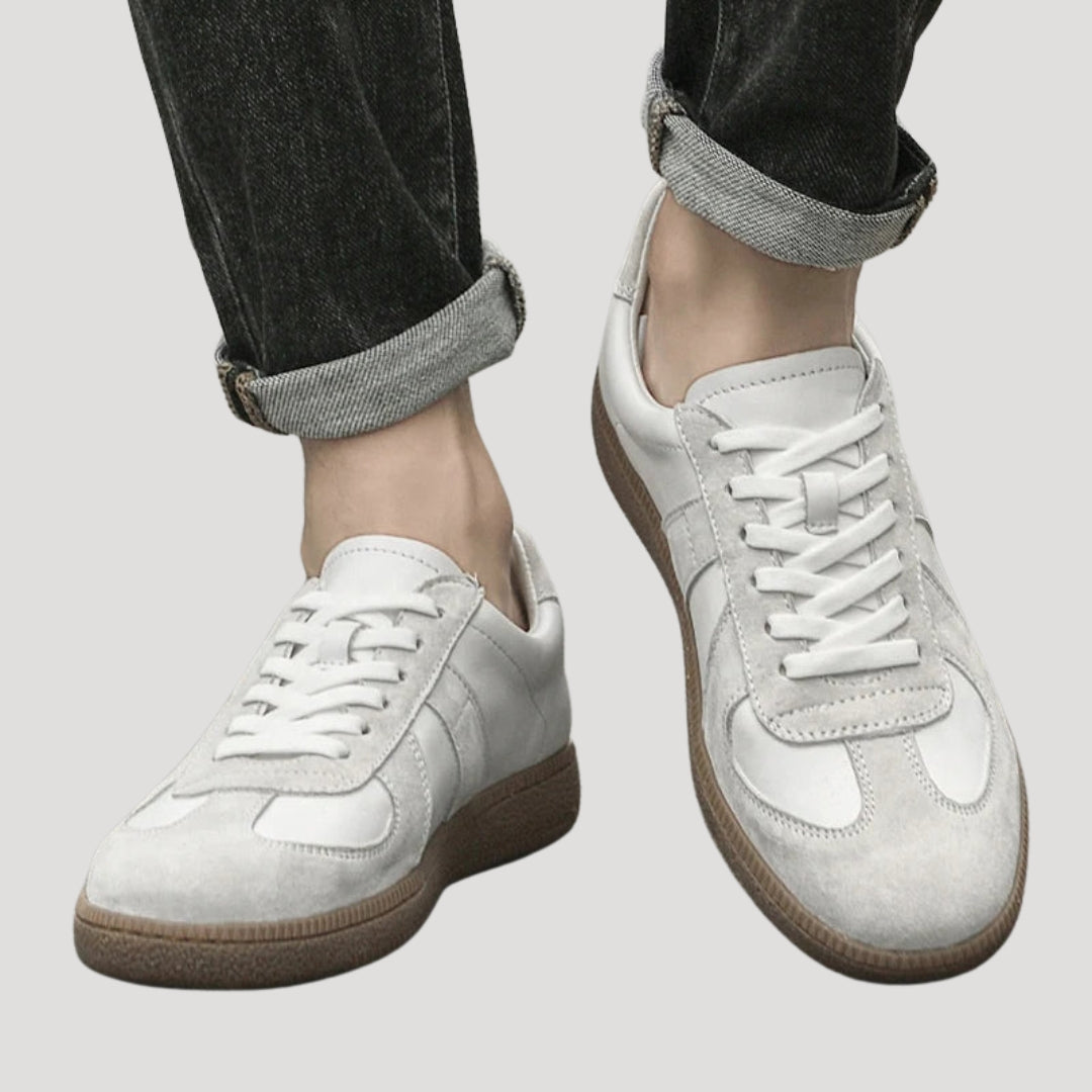 Men’s Suede Lace Up Sneakers Thick Sole Casual Shoes