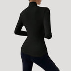 Women’s Long Sleeve Ruched Top Slim Fit Stretch Blouse
