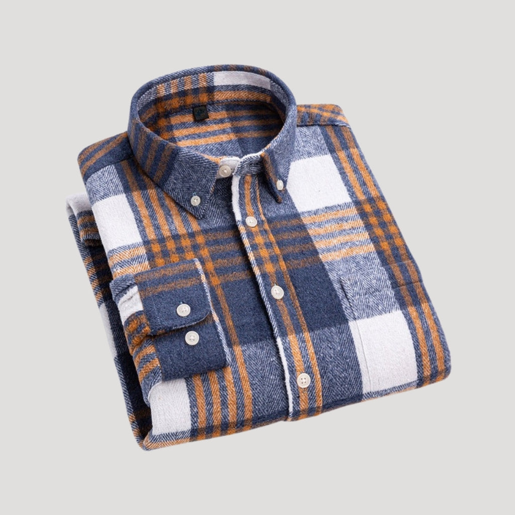 Men’s Plaid Flannel Overshirt Button Front Shacket